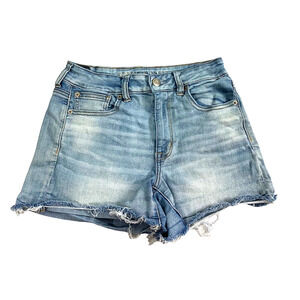 American Eagle Cut‎ Off Shorts Womens 8 Hi Rise Shortie Light Wash Denim Jean